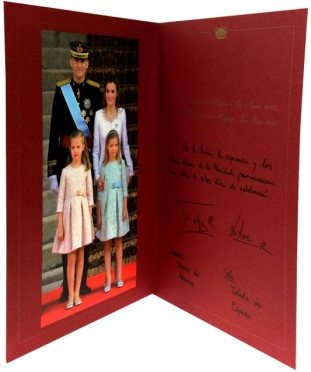 Χριστουγεννιάτικη κάρτα της Ισπανικής βασιλικής οικογένειας