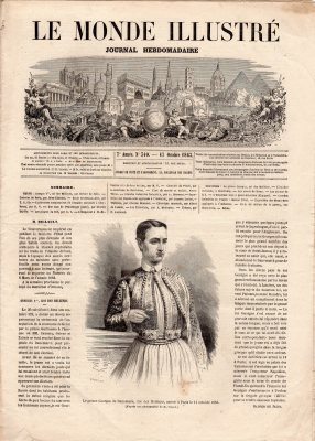 LE MONDE ILLUSTRE (17-10-1863) H άφιξη του  Γεωργίου στο Παρίσι