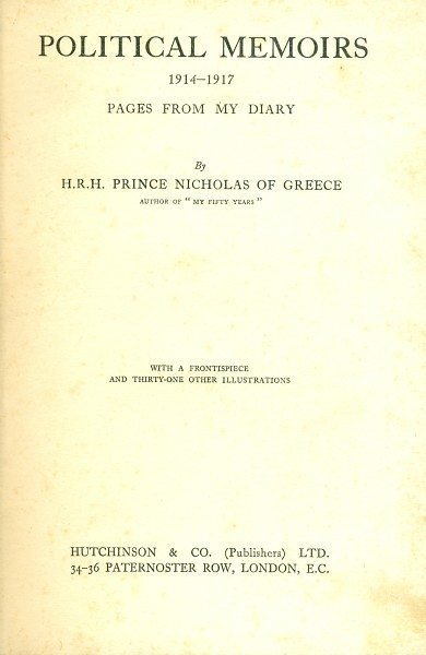 Political Memoirs, Prince Nicholas0001